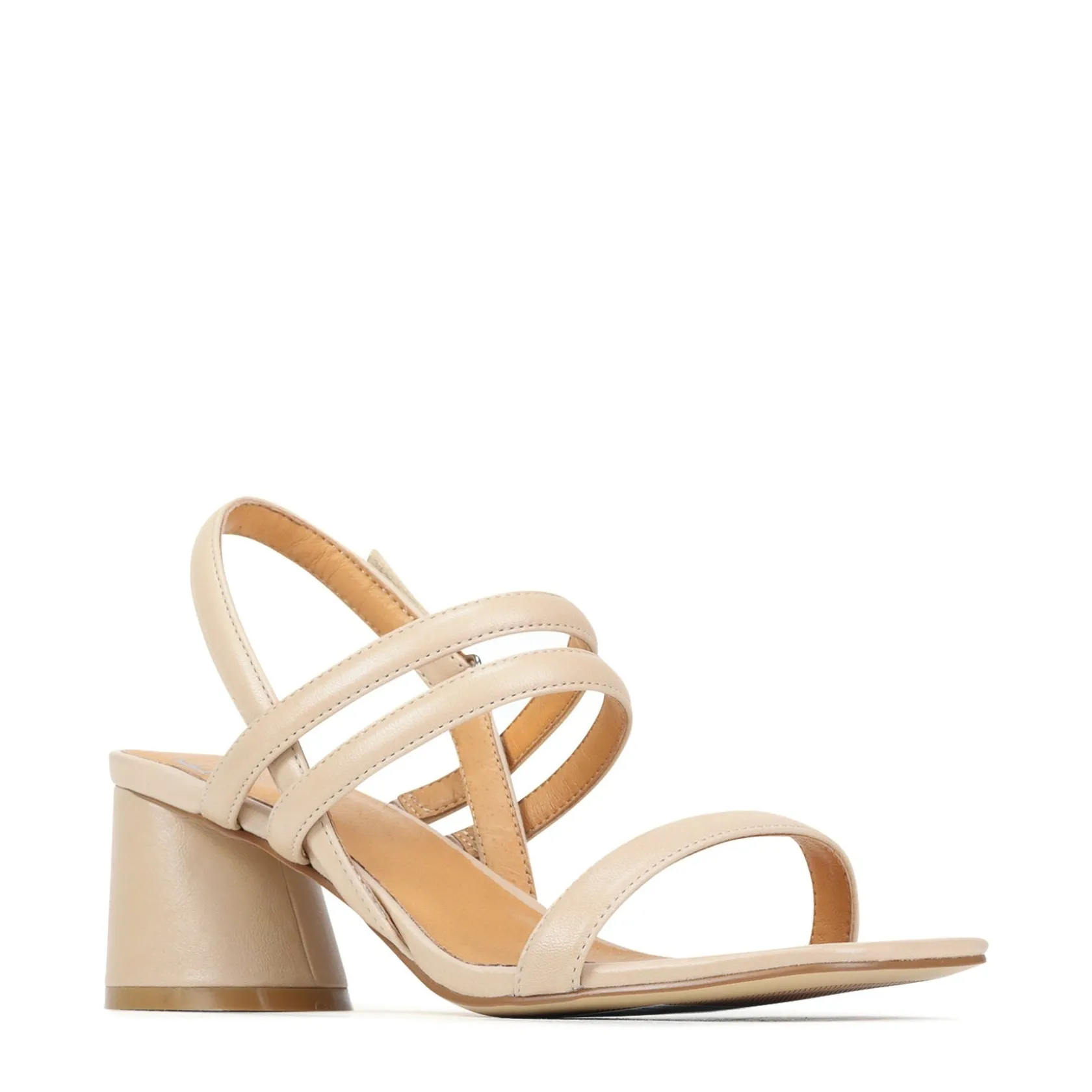 EOS Footwear Block Heels|Heeled Sandals>PETELLA LEATHER BLOCK HEEL SANDALS