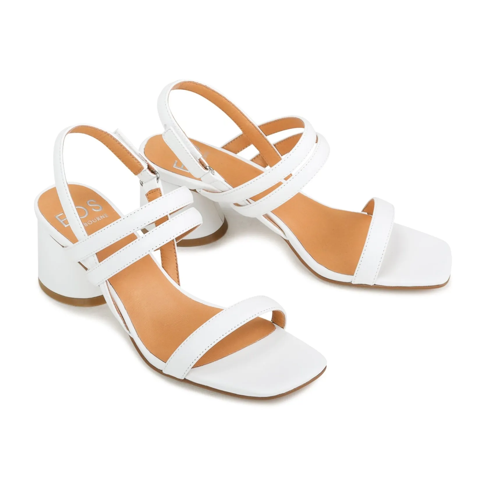 EOS Footwear Block Heels|Heeled Sandals>PETELLA LEATHER BLOCK HEEL SANDALS