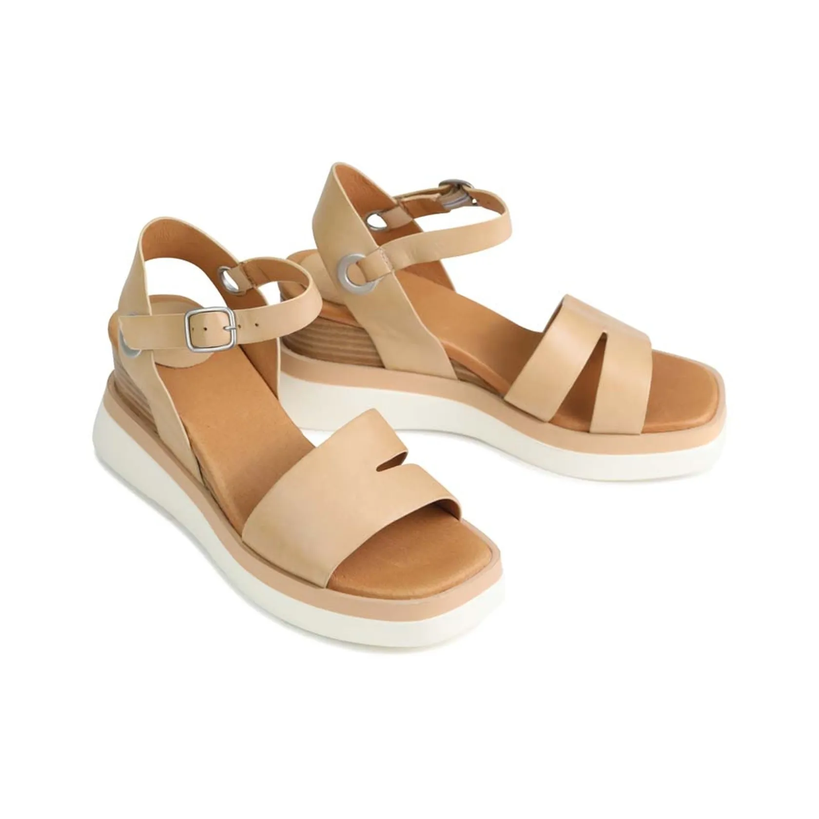 EOS Footwear Wedges & Espadrilles|Heeled Sandals>SASKIA STRAP WEDGE SANDALS LEATHER