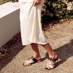EOS Footwear Heeled Sandals|Sandal Heels>TEIA SLIDE SANDALS LEATHER